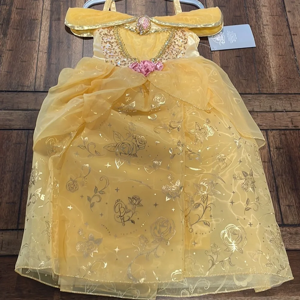 Disney Yellow Princess Belle Dress Costume with Pink Accents